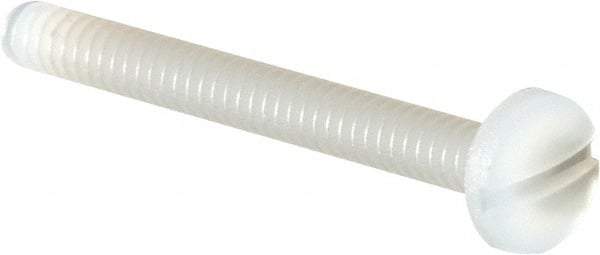 Made in USA - #4-40 UNC, 1" Length Under Head Slotted Drive Machine Screw - Binding Head, Grade 6/6 Nylon, Uncoated, Without Washer - Americas Industrial Supply