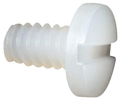 Made in USA - #6-32 UNC, 1/4" Length Under Head Slotted Drive Machine Screw - Binding Head, Grade 6/6 Nylon, Uncoated, Without Washer - Americas Industrial Supply