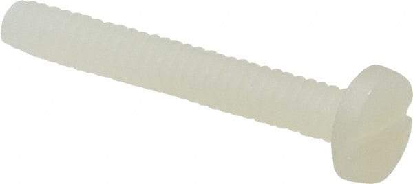 Made in USA - #6-32 UNC, 1" Length Under Head Slotted Drive Machine Screw - Binding Head, Grade 6/6 Nylon, Uncoated, Without Washer - Americas Industrial Supply