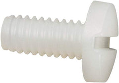 Made in USA - #8-32 UNC, 3/8" Length Under Head Slotted Drive Machine Screw - Binding Head, Grade 6/6 Nylon, Uncoated, Without Washer - Americas Industrial Supply