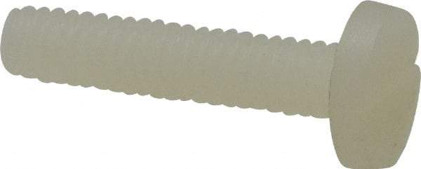Made in USA - #8-32 UNC, 3/4" Length Under Head Slotted Drive Machine Screw - Binding Head, Grade 6/6 Nylon, Uncoated, Without Washer - Americas Industrial Supply