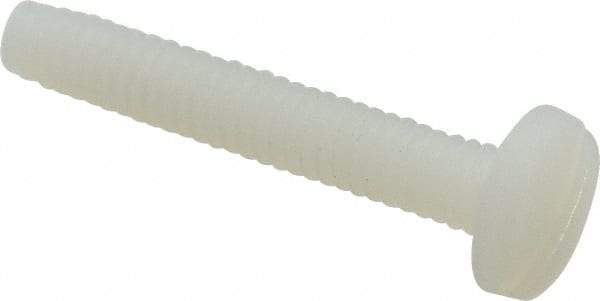 Made in USA - #8-32 UNC, 1" Length Under Head Slotted Drive Machine Screw - Binding Head, Grade 6/6 Nylon, Uncoated, Without Washer - Americas Industrial Supply
