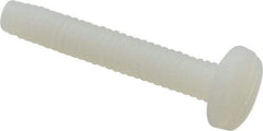 Made in USA - #8-32 UNC, 1" Length Under Head Slotted Drive Machine Screw - Binding Head, Grade 6/6 Nylon, Uncoated, Without Washer - Americas Industrial Supply