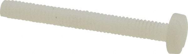 Made in USA - #8-32 UNC, 1-1/2" Length Under Head Slotted Drive Machine Screw - Binding Head, Grade 6/6 Nylon, Uncoated, Without Washer - Americas Industrial Supply