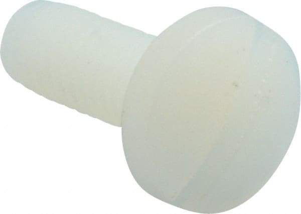Made in USA - #10-32 UNF, 1/2" Length Under Head Slotted Drive Machine Screw - Binding Head, Grade 6/6 Nylon, Uncoated, Without Washer - Americas Industrial Supply