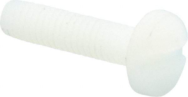Made in USA - #10-32 UNF, 3/4" Length Under Head Slotted Drive Machine Screw - Binding Head, Grade 6/6 Nylon, Uncoated, Without Washer - Americas Industrial Supply