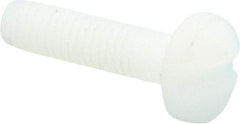 Made in USA - #10-32 UNF, 3/4" Length Under Head Slotted Drive Machine Screw - Binding Head, Grade 6/6 Nylon, Uncoated, Without Washer - Americas Industrial Supply
