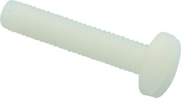 Made in USA - #10-32 UNF, 1" Length Under Head Slotted Drive Machine Screw - Binding Head, Grade 6/6 Nylon, Uncoated, Without Washer - Americas Industrial Supply