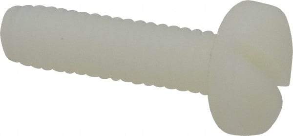 Made in USA - 1/4-20 UNC, 1" Length Under Head Slotted Drive Machine Screw - Binding Head, Grade 6/6 Nylon, Uncoated, Without Washer - Americas Industrial Supply