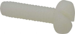 Made in USA - 1/4-20 UNC, 1" Length Under Head Slotted Drive Machine Screw - Binding Head, Grade 6/6 Nylon, Uncoated, Without Washer - Americas Industrial Supply