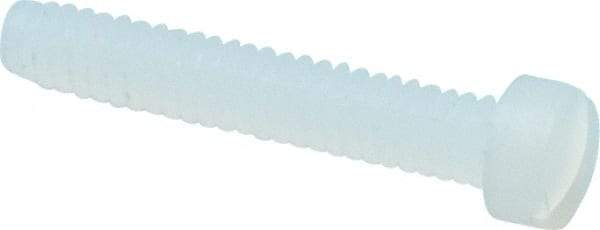 Made in USA - #2-56 UNC, 1/2" Length Under Head Slotted Drive Machine Screw - Fillister Head, Grade 6/6 Nylon, Uncoated, Without Washer - Americas Industrial Supply