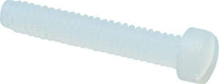 Made in USA - #2-56 UNC, 1/2" Length Under Head Slotted Drive Machine Screw - Fillister Head, Grade 6/6 Nylon, Uncoated, Without Washer - Americas Industrial Supply