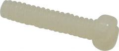 Made in USA - #4-40 UNC, 1/2" Length Under Head Slotted Drive Machine Screw - Fillister Head, Grade 6/6 Nylon, Uncoated, Without Washer - Americas Industrial Supply