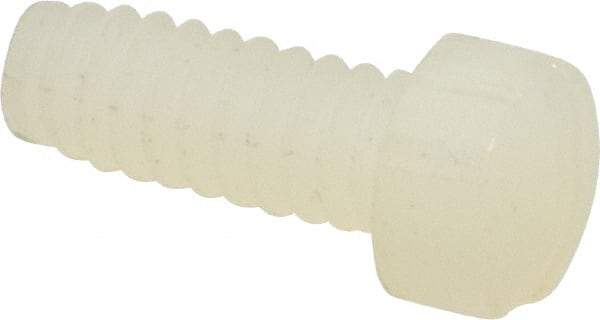 Made in USA - #6-32 UNC, 3/8" Length Under Head Slotted Drive Machine Screw - Fillister Head, Grade 6/6 Nylon, Uncoated, Without Washer - Americas Industrial Supply