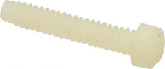 Made in USA - #6-32 UNC, 3/4" Length Under Head Slotted Drive Machine Screw - Fillister Head, Grade 6/6 Nylon, Uncoated, Without Washer - Americas Industrial Supply