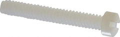 Made in USA - #6-32 UNC, 1" Length Under Head Slotted Drive Machine Screw - Fillister Head, Grade 6/6 Nylon, Uncoated, Without Washer - Americas Industrial Supply