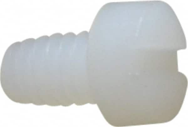 Made in USA - #8-32 UNC, 1/4" Length Under Head Slotted Drive Machine Screw - Fillister Head, Grade 6/6 Nylon, Uncoated, Without Washer - Americas Industrial Supply