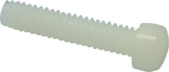 Made in USA - #8-32 UNC, 3/4" Length Under Head Slotted Drive Machine Screw - Fillister Head, Grade 6/6 Nylon, Uncoated, Without Washer - Americas Industrial Supply