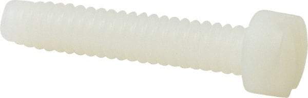 Made in USA - #10-24 UNC, 1" Length Under Head Slotted Drive Machine Screw - Fillister Head, Grade 6/6 Nylon, Uncoated, Without Washer - Americas Industrial Supply