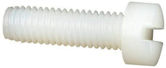 Made in USA - #10-32 UNF, 5/8" Length Under Head Slotted Drive Machine Screw - Fillister Head, Grade 6/6 Nylon, Uncoated, Without Washer - Americas Industrial Supply