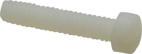 Made in USA - 1/4-20 UNC, 1-1/4" Length Under Head Slotted Drive Machine Screw - Fillister Head, Grade 6/6 Nylon, Uncoated, Without Washer - Americas Industrial Supply