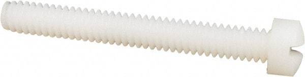 Made in USA - 1/4-20 UNC, 2" Length Under Head Slotted Drive Machine Screw - Fillister Head, Grade 6/6 Nylon, Uncoated, Without Washer - Americas Industrial Supply