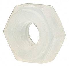 Made in USA - #2-56 UNC Nylon Right Hand Hex Nut - 4.57mm Across Flats, 1.78mm High, Uncoated - Americas Industrial Supply