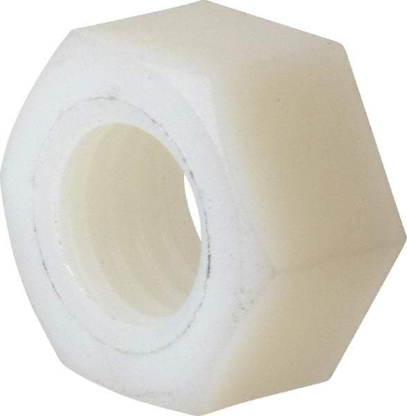 Made in USA - 1/2-13 UNC Nylon Right Hand Hex Nut - 3/4" Across Flats, 10.92mm High, Uncoated - Americas Industrial Supply