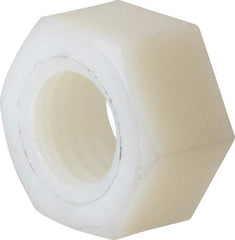 Made in USA - 1/2-13 UNC Nylon Right Hand Hex Nut - 3/4" Across Flats, 10.92mm High, Uncoated - Americas Industrial Supply