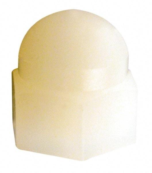 Made in USA - 1/2-13" UNC, 3/4" Width Across Flats, Uncoated Nylon Acorn Nut - 13/16" Overall Height - Americas Industrial Supply