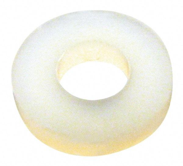 Made in USA - #6 Screw, Grade 6/6 Nylon Standard Flat Washer - 3.56mm ID x 5/16" OD, 2.36mm Thick - Americas Industrial Supply