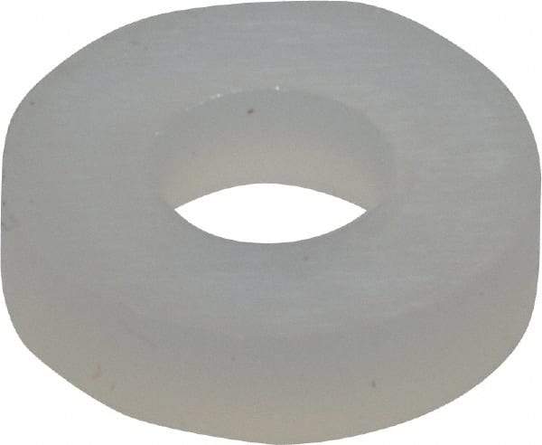 Made in USA - #4 Screw, Grade 6/6 Nylon Standard Flat Washer - 2.92mm ID x 1/4" OD, 1.57mm Thick - Americas Industrial Supply