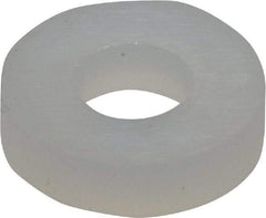 Made in USA - #4 Screw, Grade 6/6 Nylon Standard Flat Washer - 2.92mm ID x 1/4" OD, 1.57mm Thick - Americas Industrial Supply