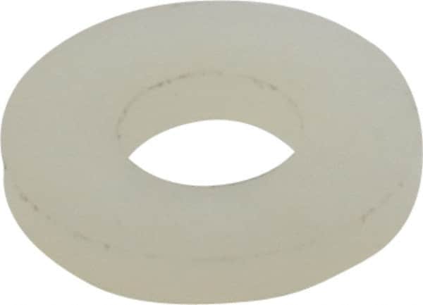 Made in USA - #8 Screw, Grade 6/6 Nylon Standard Flat Washer - 4.5mm ID x 10.36mm OD, 1.57mm Thick - Americas Industrial Supply