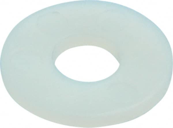 Made in USA - 1/4" Screw, Grade 6/6 Nylon Standard Flat Washer - 6.6mm ID x 17.45mm OD, 1.52mm Thick - Americas Industrial Supply