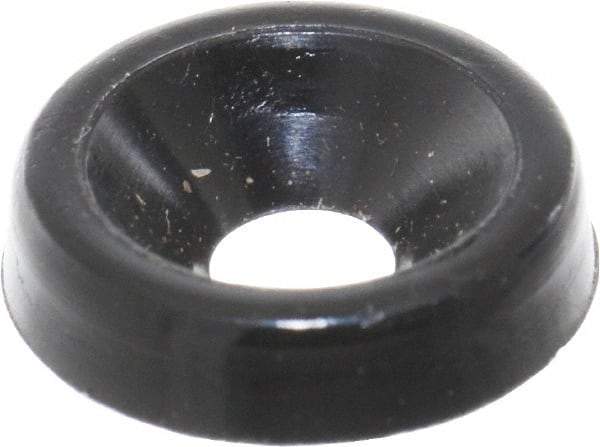 Made in USA - 2.54mm Thick, Black Oxide Finish, Nylon, Standard Countersunk Washer - 3.63mm ID x 11.1mm OD - Americas Industrial Supply