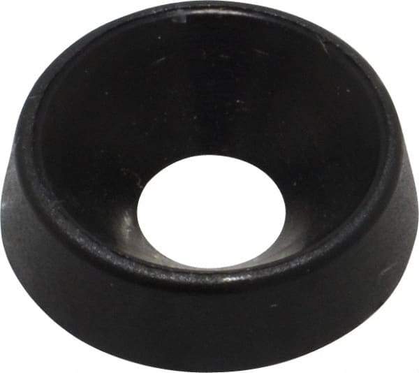 Made in USA - 3.86mm Thick, Black Oxide Finish, Nylon, Standard Countersunk Washer - 4.98mm ID x 14.61mm OD - Americas Industrial Supply