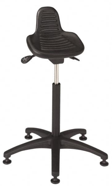 Bevco - Sit-Stand Stool - Polyurethane Seat, Black - Americas Industrial Supply