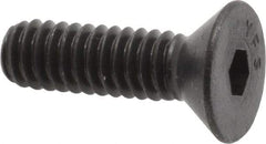 Value Collection - 1/4-20 UNC Hex Socket Drive, 82° Flat Screw - Alloy Steel, Black Oxide Finish, Fully Threaded, 7/8" OAL - Americas Industrial Supply