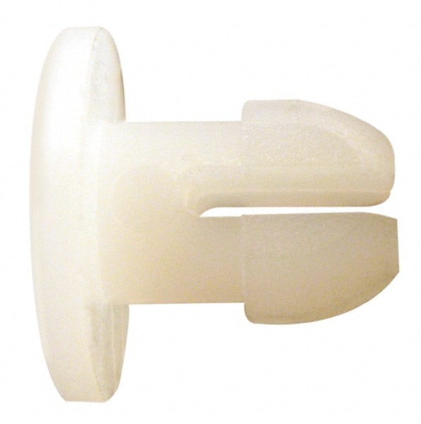 Made in USA - 0.093" Hole Diam, 0.24" OAL, Split Shank, Nylon Panel Rivet - Americas Industrial Supply