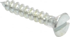 Value Collection - #2, 1/2" OAL, Slotted Drive, Flat Head Wood Screw - Zinc Plated Steel, Grade 2 - Americas Industrial Supply