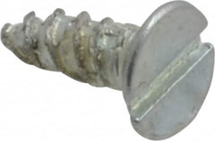 Value Collection - #4, 1/4" OAL, Slotted Drive, Flat Head Wood Screw - Zinc Plated Steel, Grade 2 - Americas Industrial Supply