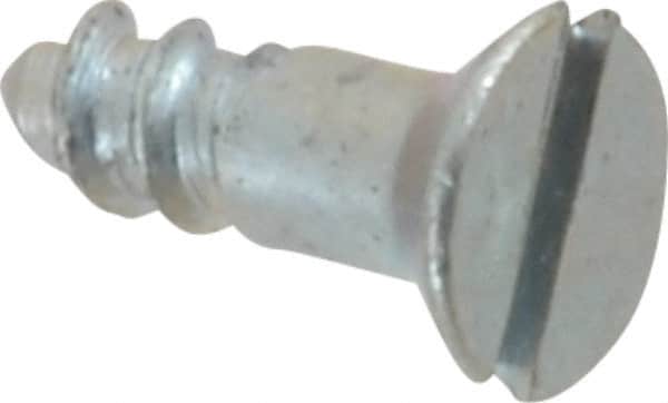 Value Collection - #4, 3/8" OAL, Slotted Drive, Flat Head Wood Screw - Zinc Plated Steel, Grade 2 - Americas Industrial Supply