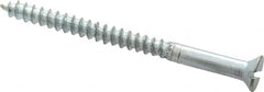 Value Collection - #4, 1-1/2" OAL, Slotted Drive, Flat Head Wood Screw - Zinc Plated Steel, Grade 2 - Americas Industrial Supply