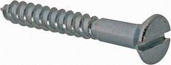 Value Collection - #5, 1" OAL, Slotted Drive, Flat Head Wood Screw - Zinc Plated Steel, Grade 2 - Americas Industrial Supply