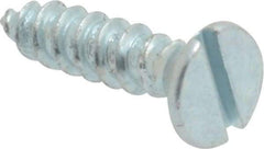 Value Collection - #6, 5/8" OAL, Slotted Drive, Flat Head Wood Screw - Zinc Plated Steel, Grade 2 - Americas Industrial Supply