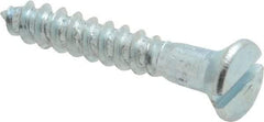 Value Collection - #6, 7/8" OAL, Slotted Drive, Flat Head Wood Screw - Zinc Plated Steel, Grade 2 - Americas Industrial Supply