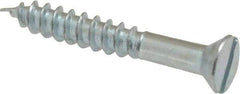 Value Collection - #6, 1" OAL, Slotted Drive, Flat Head Wood Screw - Zinc Plated Steel, Grade 2 - Americas Industrial Supply