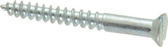 Value Collection - #6, 1-1/4" OAL, Slotted Drive, Flat Head Wood Screw - Zinc Plated Steel, Grade 2 - Americas Industrial Supply