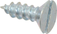 Value Collection - #8, 1/2" OAL, Slotted Drive, Flat Head Wood Screw - Zinc Plated Steel, Grade 2 - Americas Industrial Supply